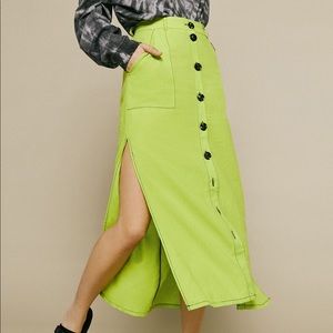 UO - Lindsey Slit Button-Front Utility Skirt